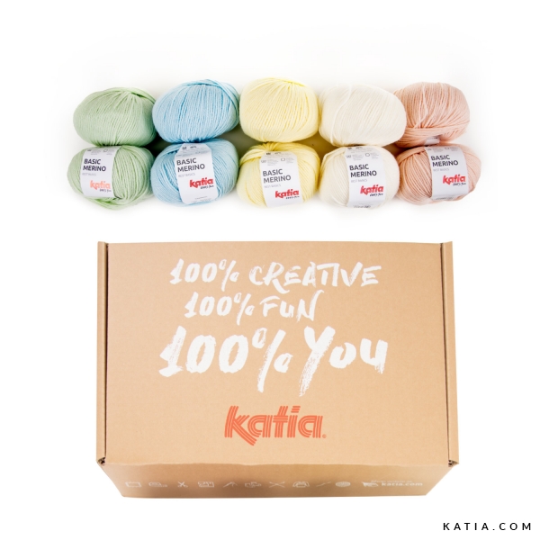 Pack Of 10 Balls Of Katia Basic Merino Kit Katia