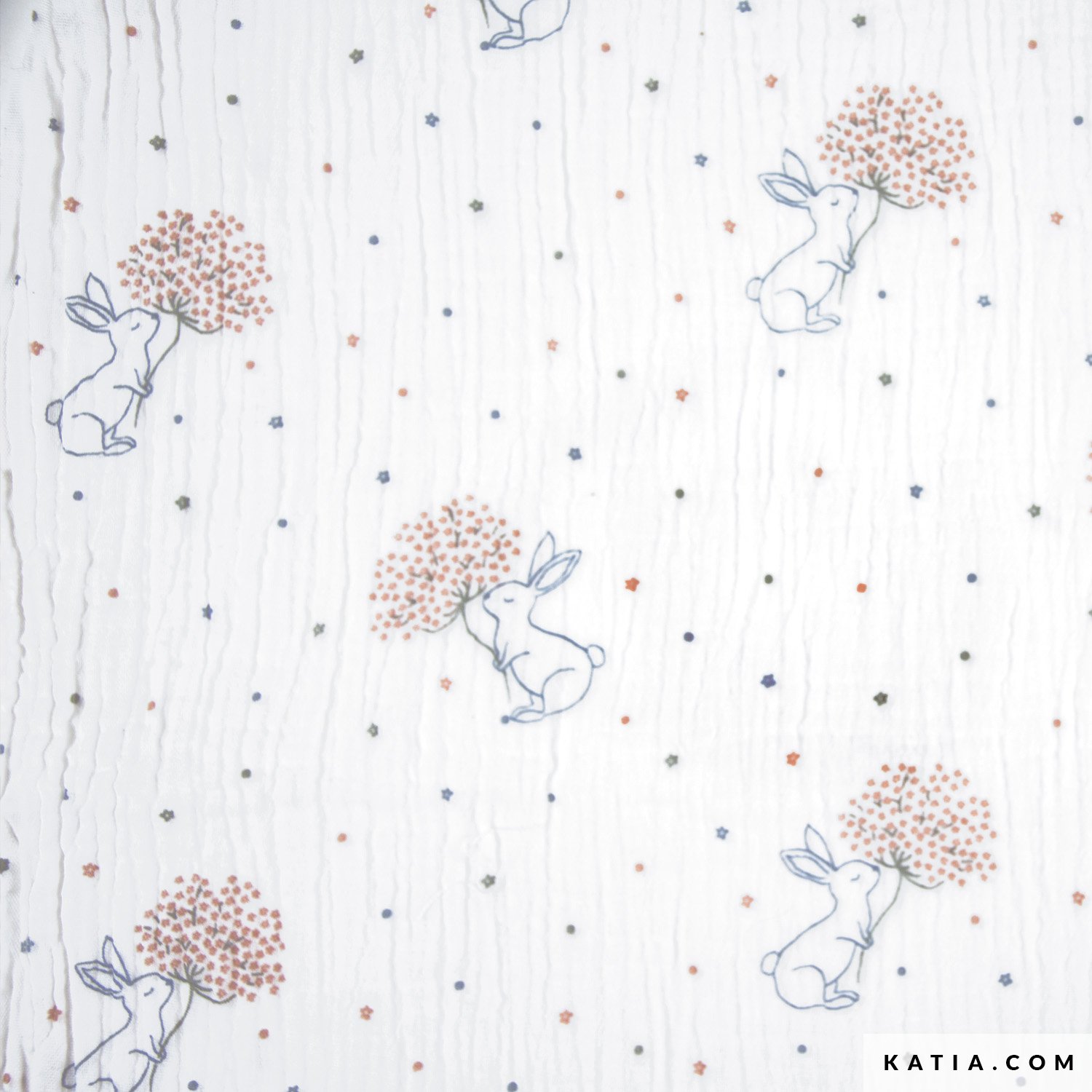 Rabbit Flowers Muslin Fabrics Autumn Winter Katia