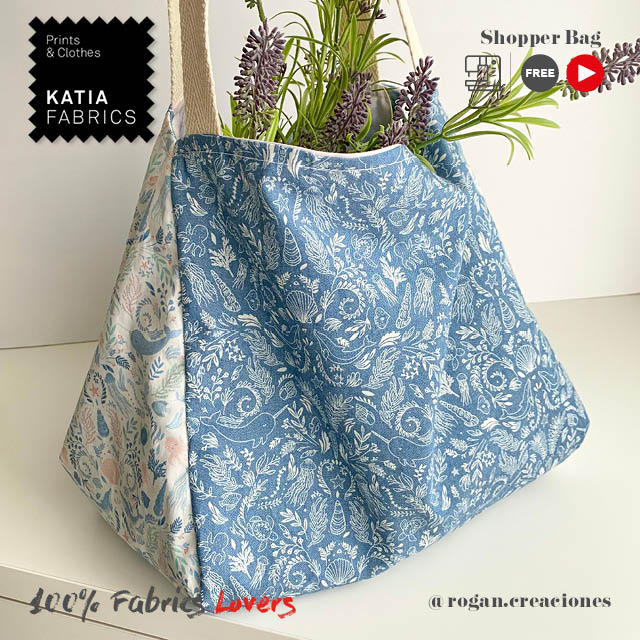 How to sew a reversible shopper bag with a free pattern and videotutorial