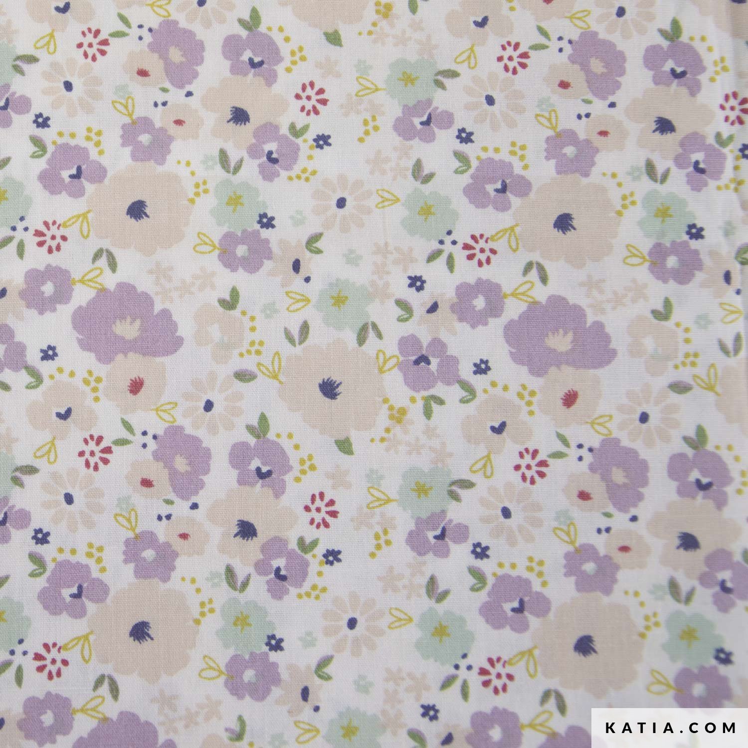 Lilac Flowers Print cotton Poplin fabric - Spring / Summer | Katia.com