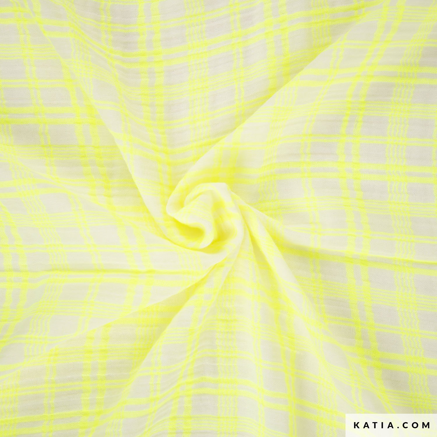 Neon & Cream Neon Plaid muslin fabric - Spring / Summer | Katia.com