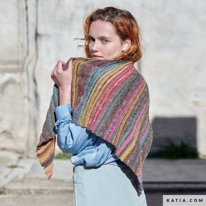 Womens Shawl Knitting Pattern - A/W - Easy - (8038-452) ¦ Katia.com