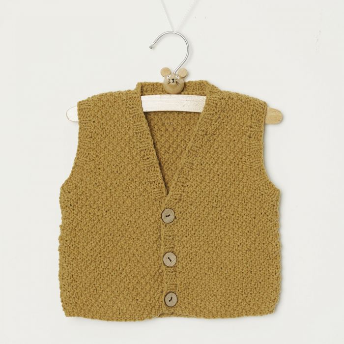 3. Babies Double Moss Stitch Vest