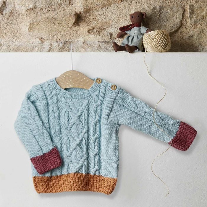 Baby’s Cabled Knit Sweater