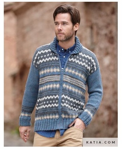 Mens Jacket Knitting Kit (5988-9) ¦ Katia.com