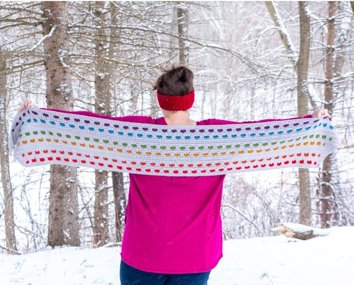 Rainbow Lover Wrap Pattern by Ashley Parker¦ Katia.com