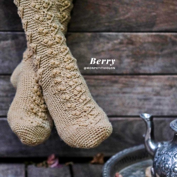 Berry Crochet Socks